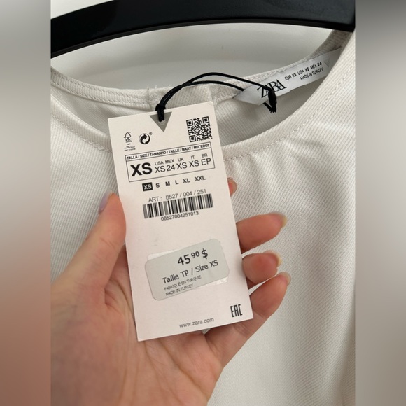 NWT Zara White Denim Top - Picture 5 of 5